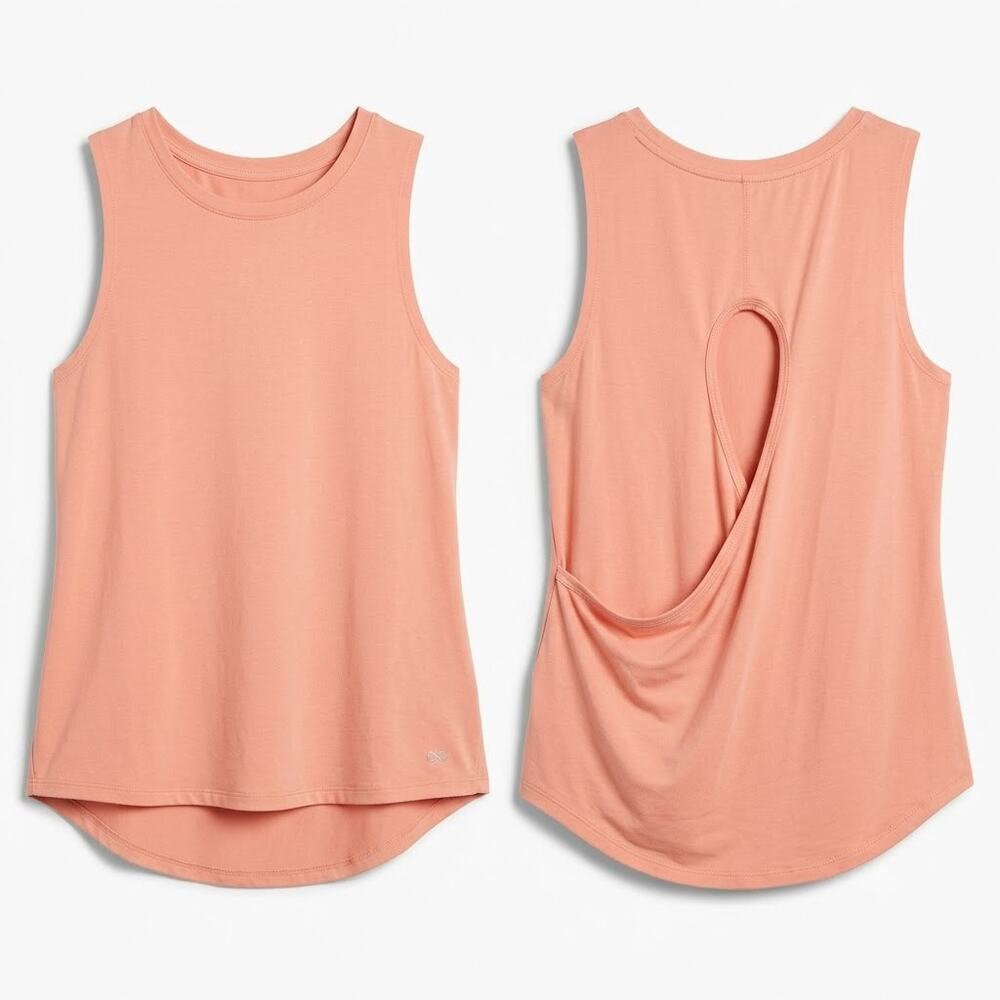 FREELY Cut Out Surplice Back Yoga Tank Orange Activewear Gym Womens Medium
